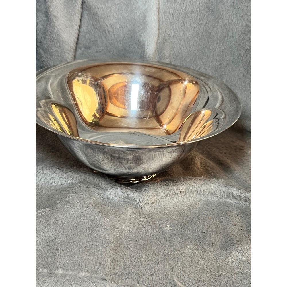 Vintage Towle Silverplate Pedestal Bowl‎ Engraved 1967 9in Centerpiece